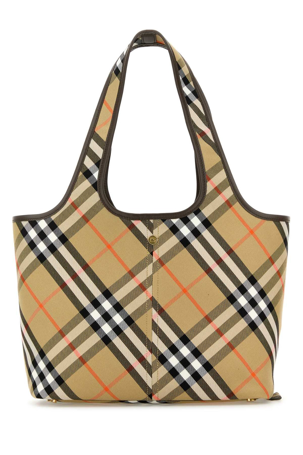 Burberry ladies Embroidered Canvas plaid Small Check Shopping Bag Tote Purse