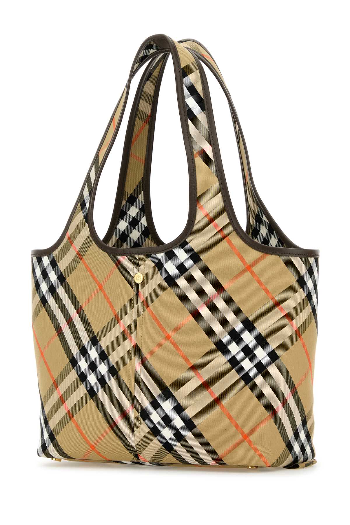 Burberry ladies Embroidered Canvas plaid Small Check Shopping Bag Tote Purse