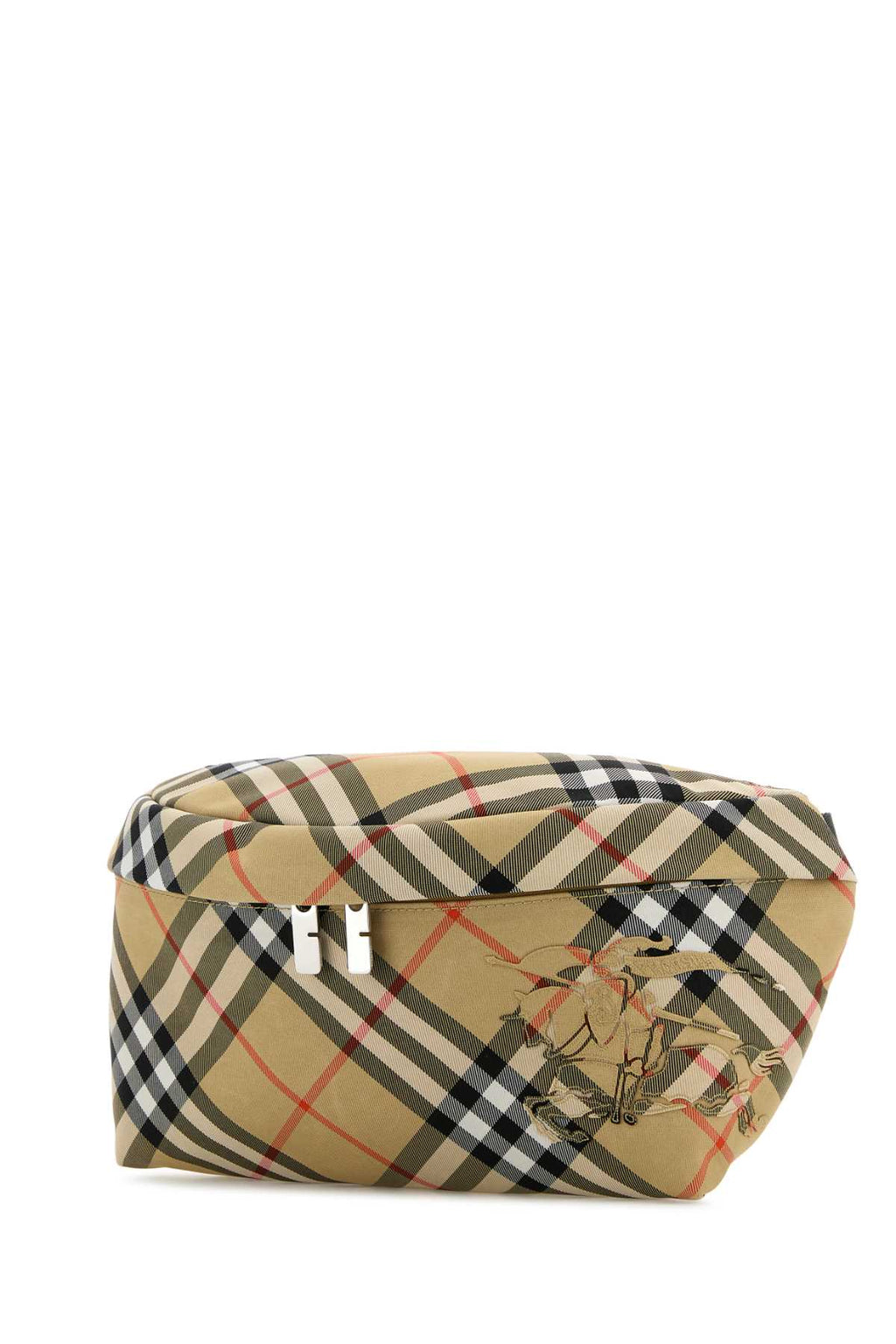 Burberry Men's Embroidered Fabric Check Plaid Belt Bag wallet