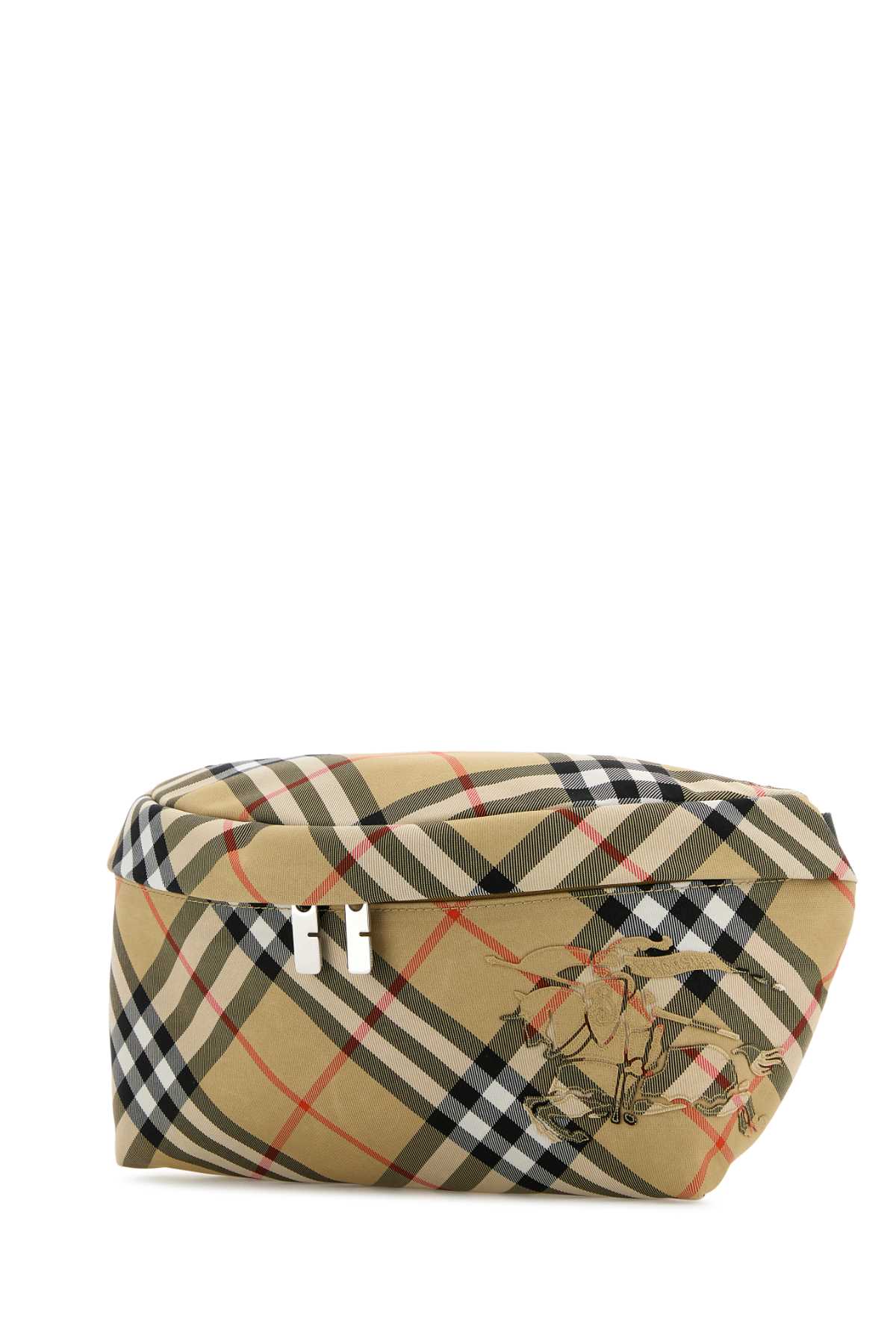Burberry Men's Embroidered Fabric Check Plaid Belt Bag wallet