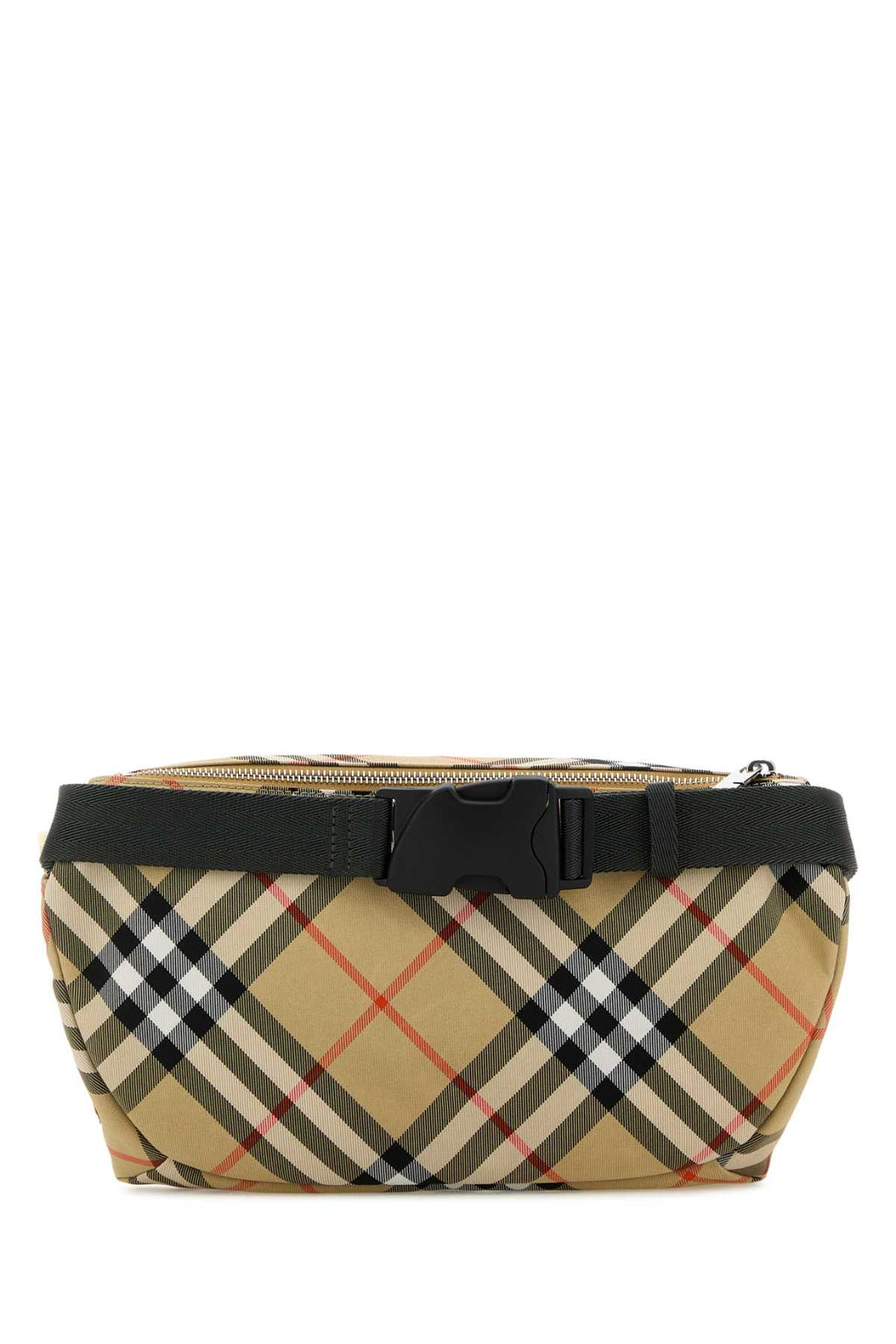 Burberry Men's Embroidered Fabric Check Plaid Belt Bag wallet