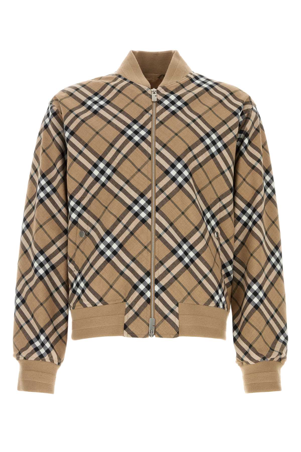 Burberry Men's plaid Embroidered Poly Blend Bomber Jacket coat