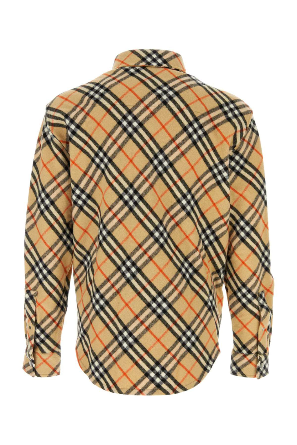 Burberry Men's Embroidered Flannel Shirt button up wool plaid checked