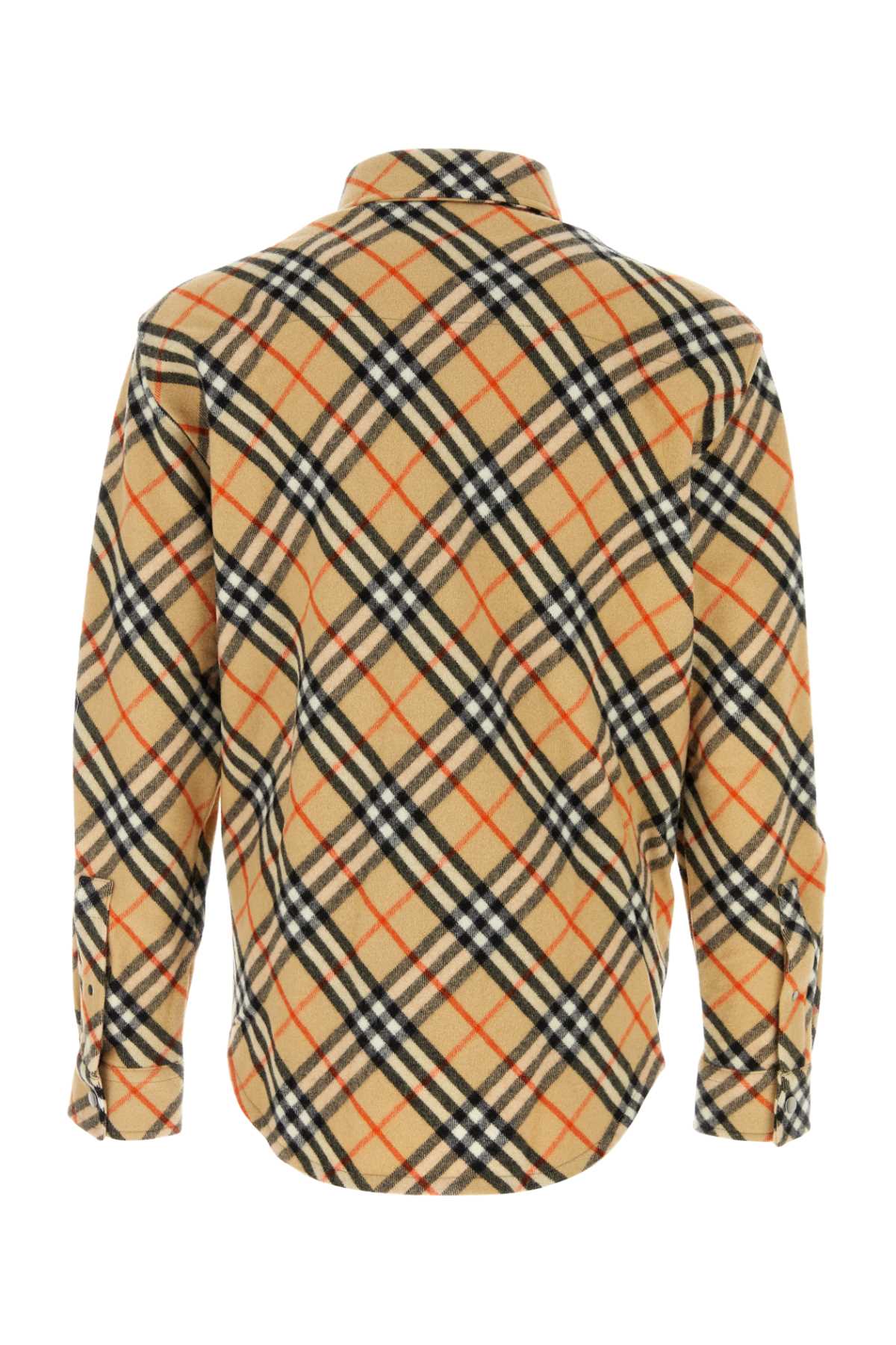 Burberry Men's Embroidered Flannel Shirt button up wool plaid checked