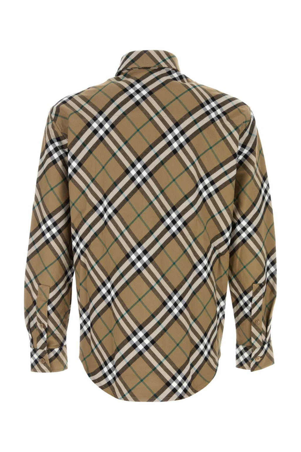 Burberry Men's Embroidered Oxford Shirt plaid tan