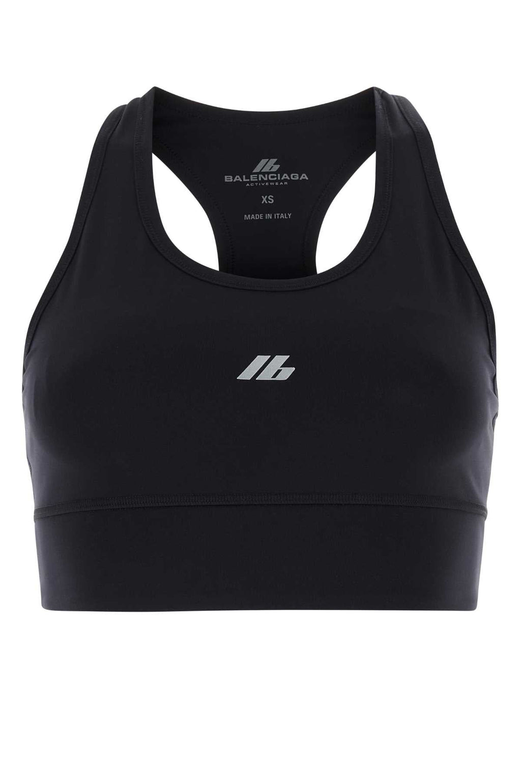 Balenciaga ladies Black Stretch Nylon Crop-Top sports bra athletic