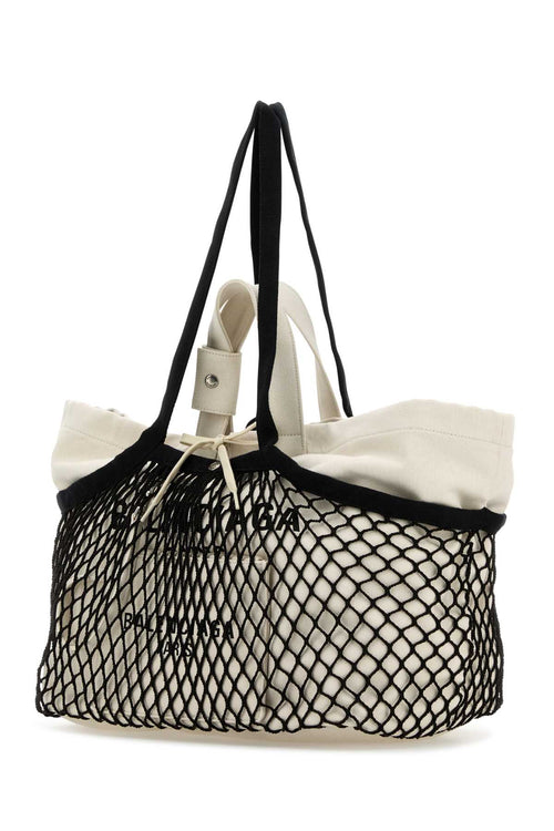 Balenciaga ladies Two-Tone Canvas And Mesh Medium 24/7 Shopping Bag tote