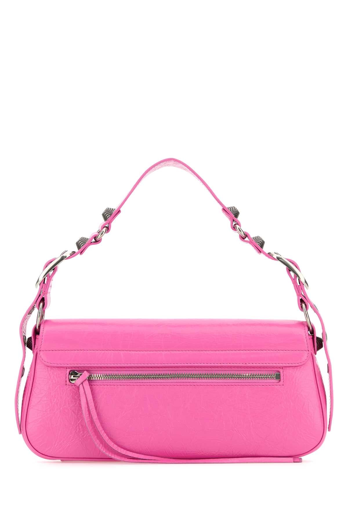 Balenciaga ladies purse Leather Small Le Cagole Sling Shoulder HandBag hot pink