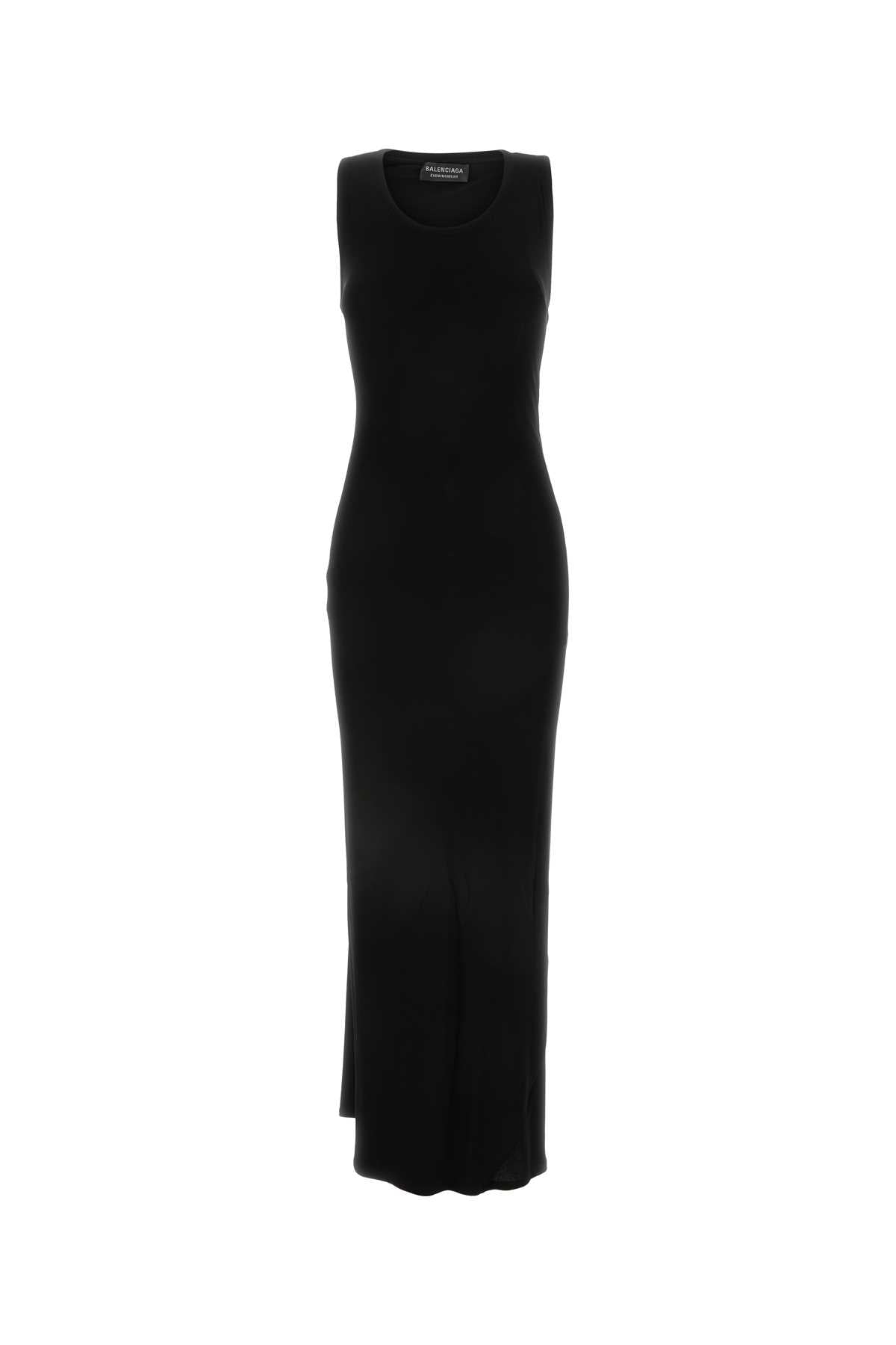Balenciaga Women Black Stretch Viscose Dress long