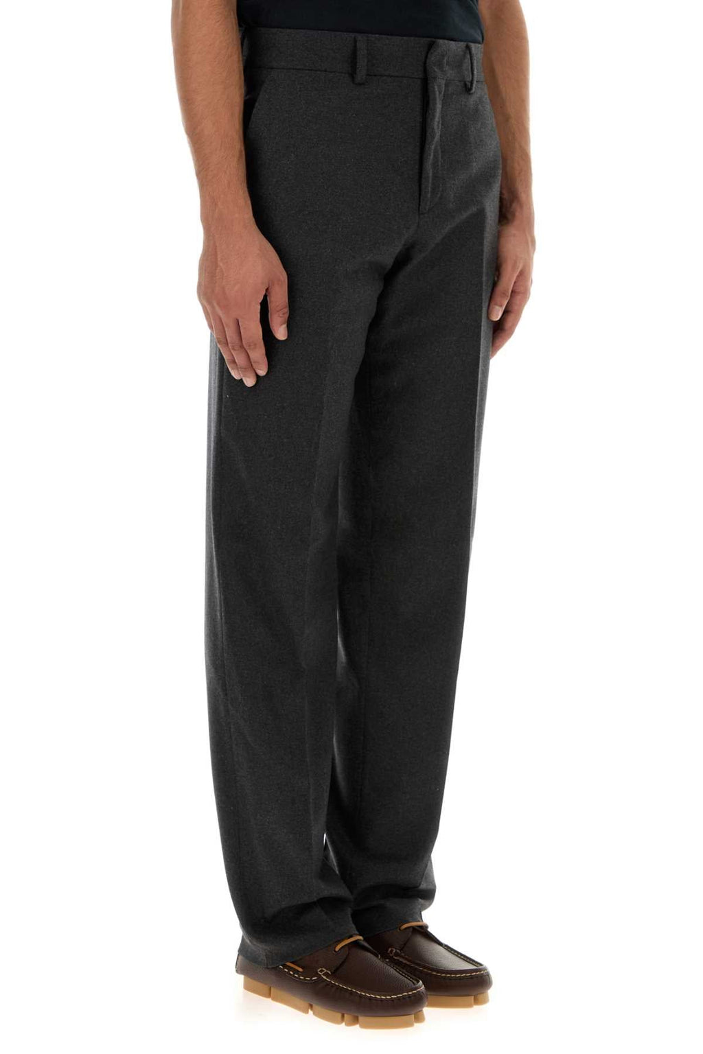 Fendi Men's Dark Grey Stretch Cashmere Pants charcoal slacks trousers
