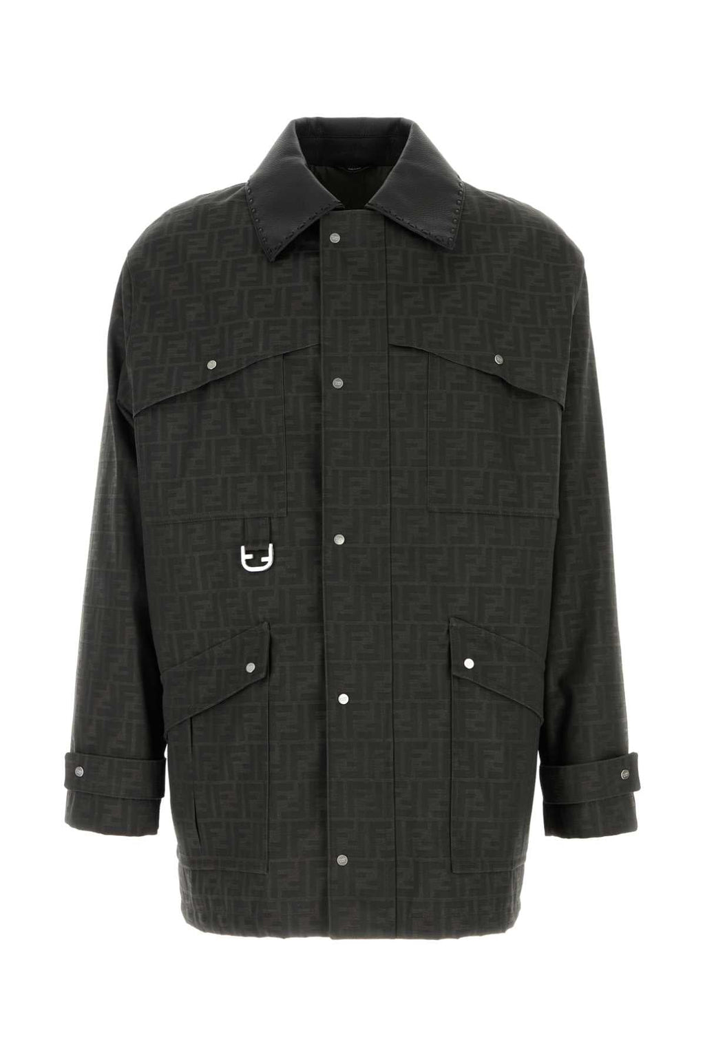 Fendi Men's Embroidered Canvas Coat Jacket casual FF logo all over