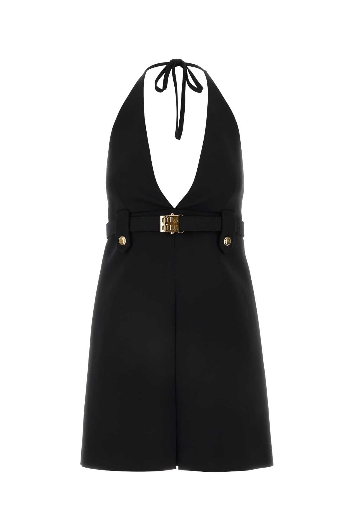 Miu Miu ladies Black Stretch Wool Dress halter