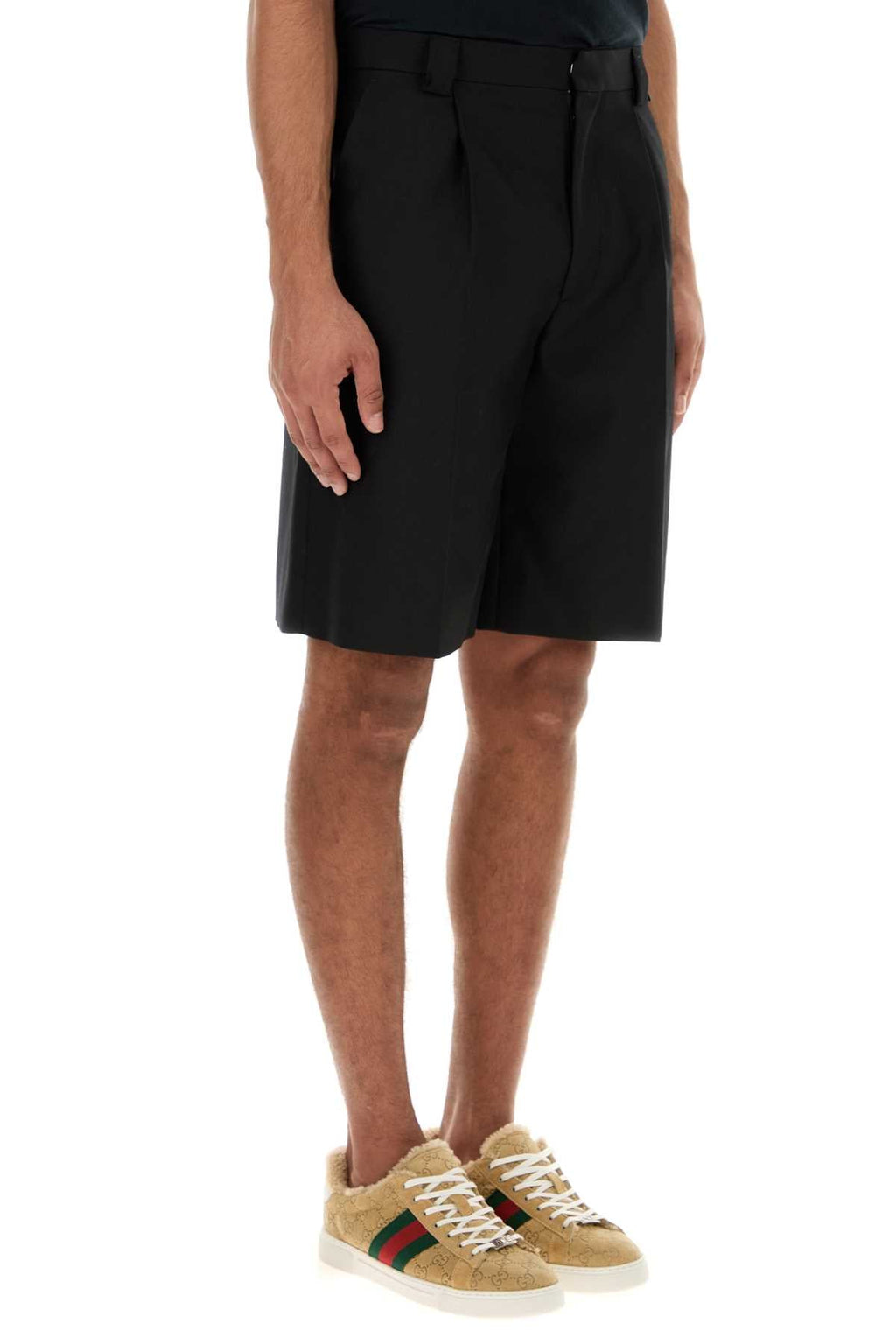 Gucci Men's Black Twill Bermuda Shorts cotton