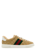 Gucci Men's Camel Suede Ace Sneakers shoes GG logo