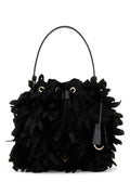 Prada ladies Embellished Satin Mini Bucket Bag purse