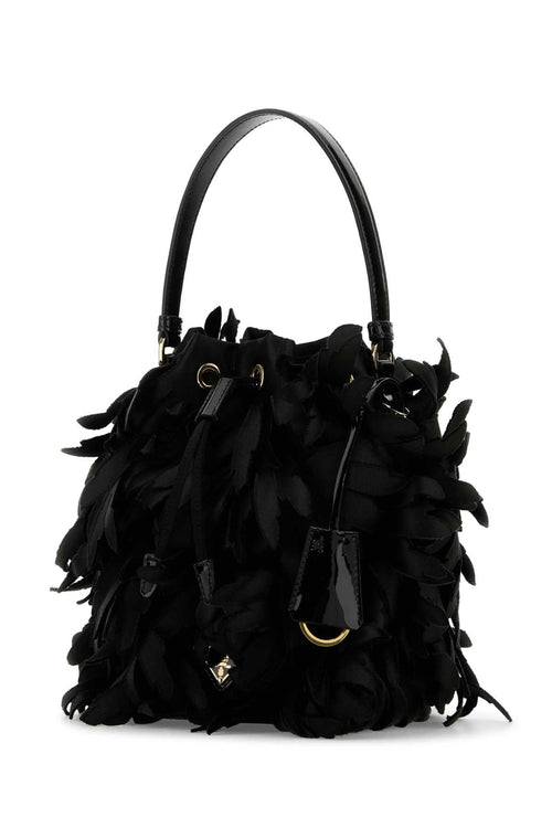 Prada ladies Embellished Satin Mini Bucket Bag purse handbag