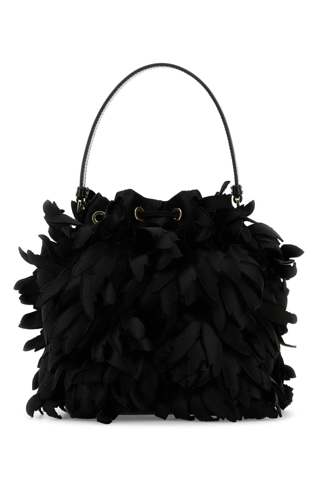 Prada ladies Embellished Satin Mini Bucket Bag purse