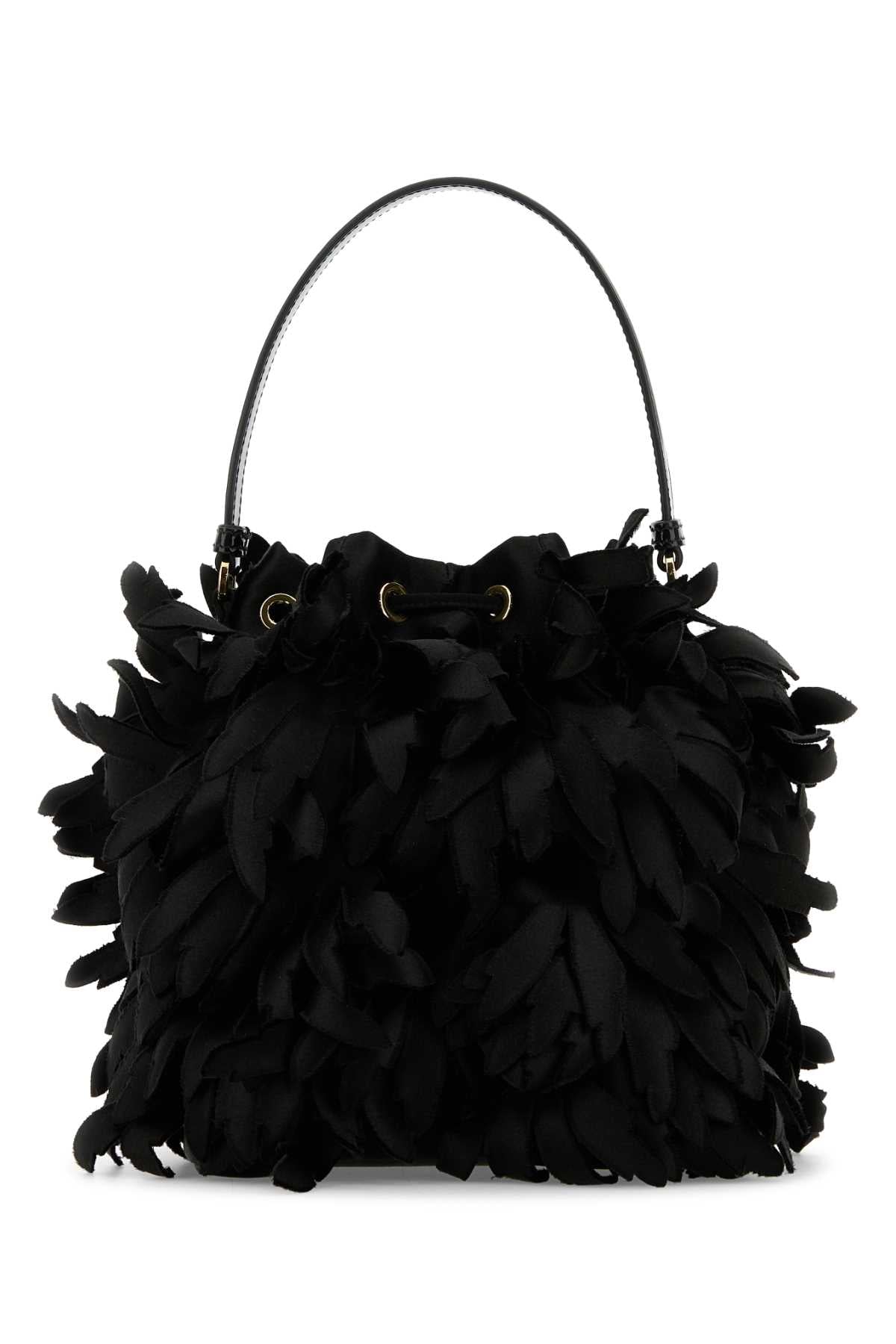Prada ladies Embellished Satin Mini Bucket Bag purse