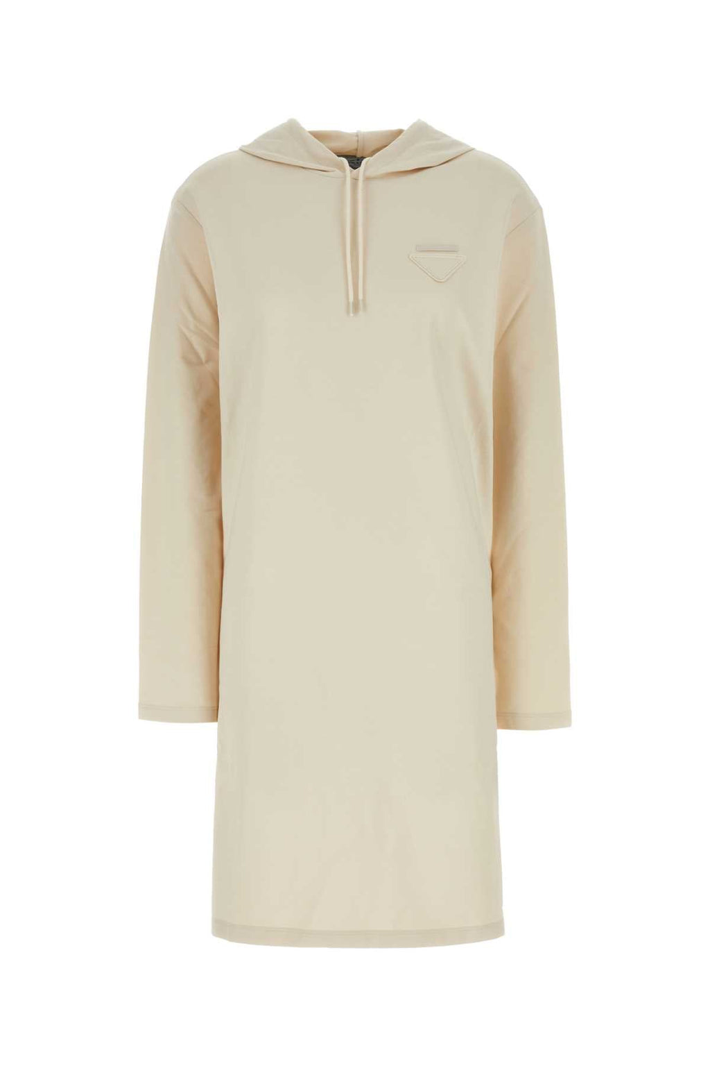 Prada ladies Cream Stretch Cotton Sweatshirt Dress hoodie
