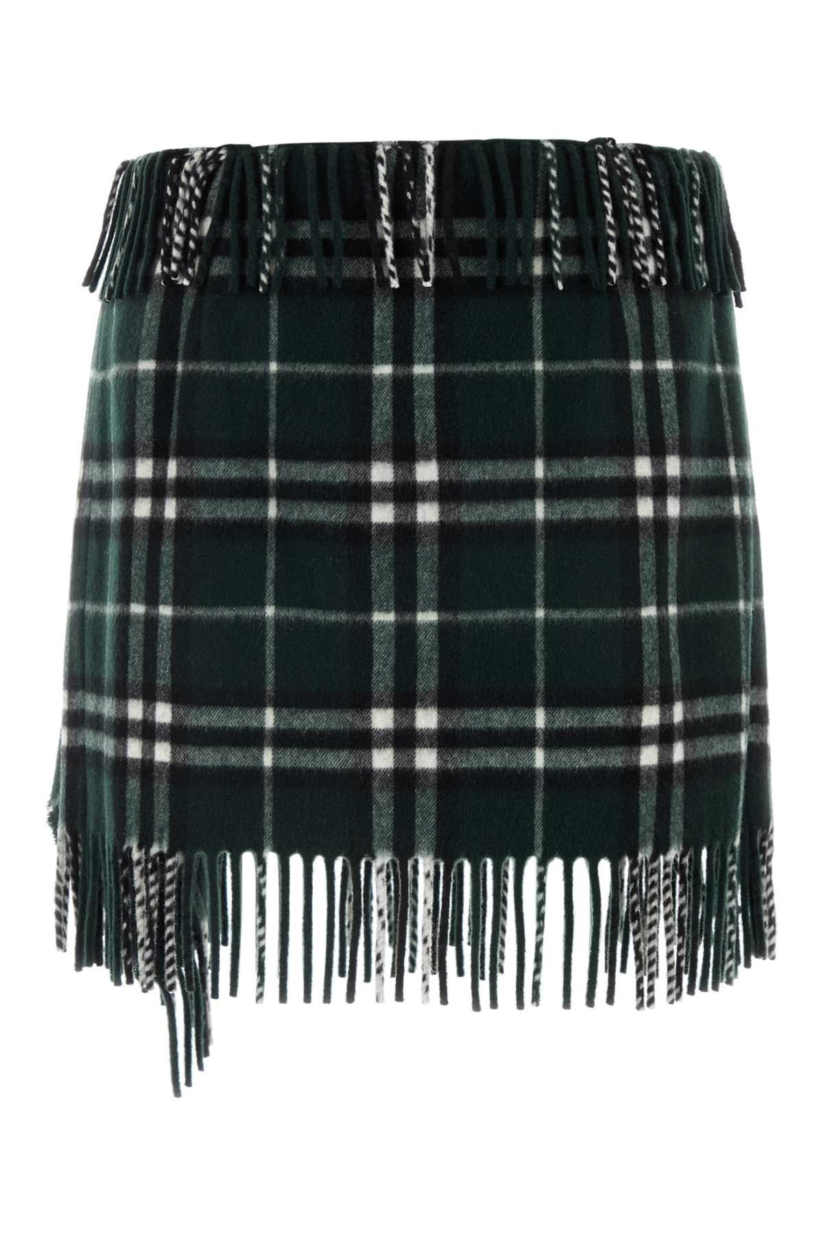 Burberry ladies plaid Embroidered Wool Blend Mini Skirt