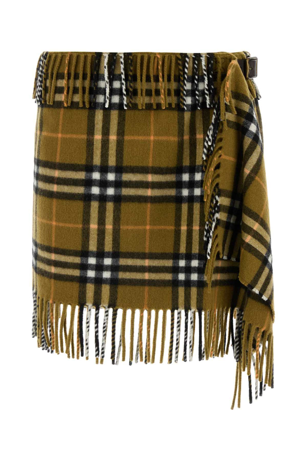 Burberry ladies Embroidered Wool Blend Mini Skirt cashmere wool fringed