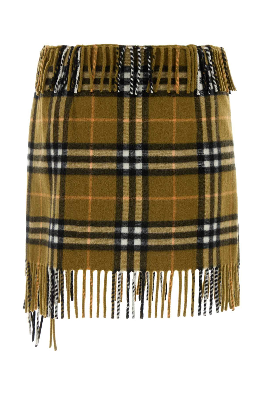 Burberry ladies Embroidered Wool Blend Mini Skirt cashmere wool fringed