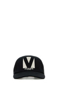 Valentino Garavani Men's Black Cotton Baseball Cap Hat