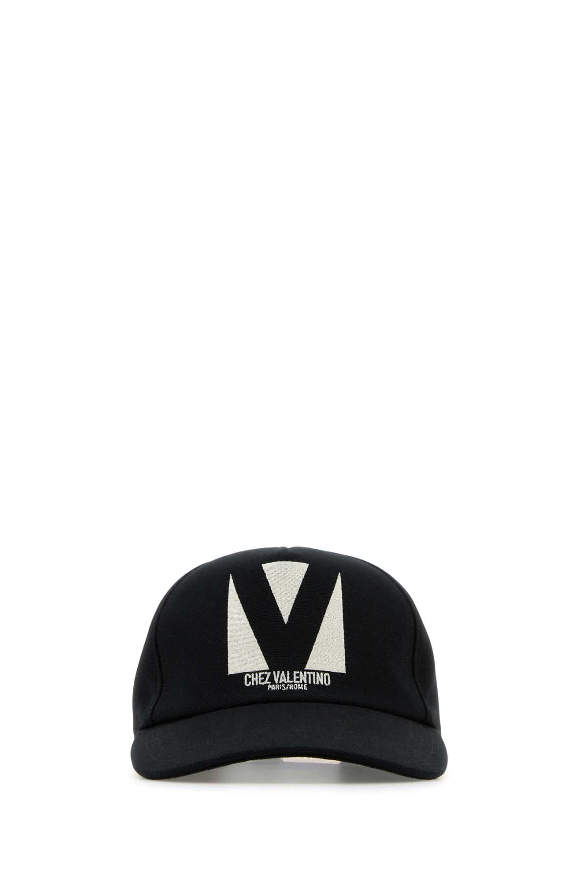 Valentino Garavani Men's Black Cotton Baseball Cap Hat