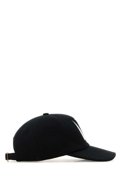 Valentino Garavani Men's Black Cotton Baseball Cap Hat