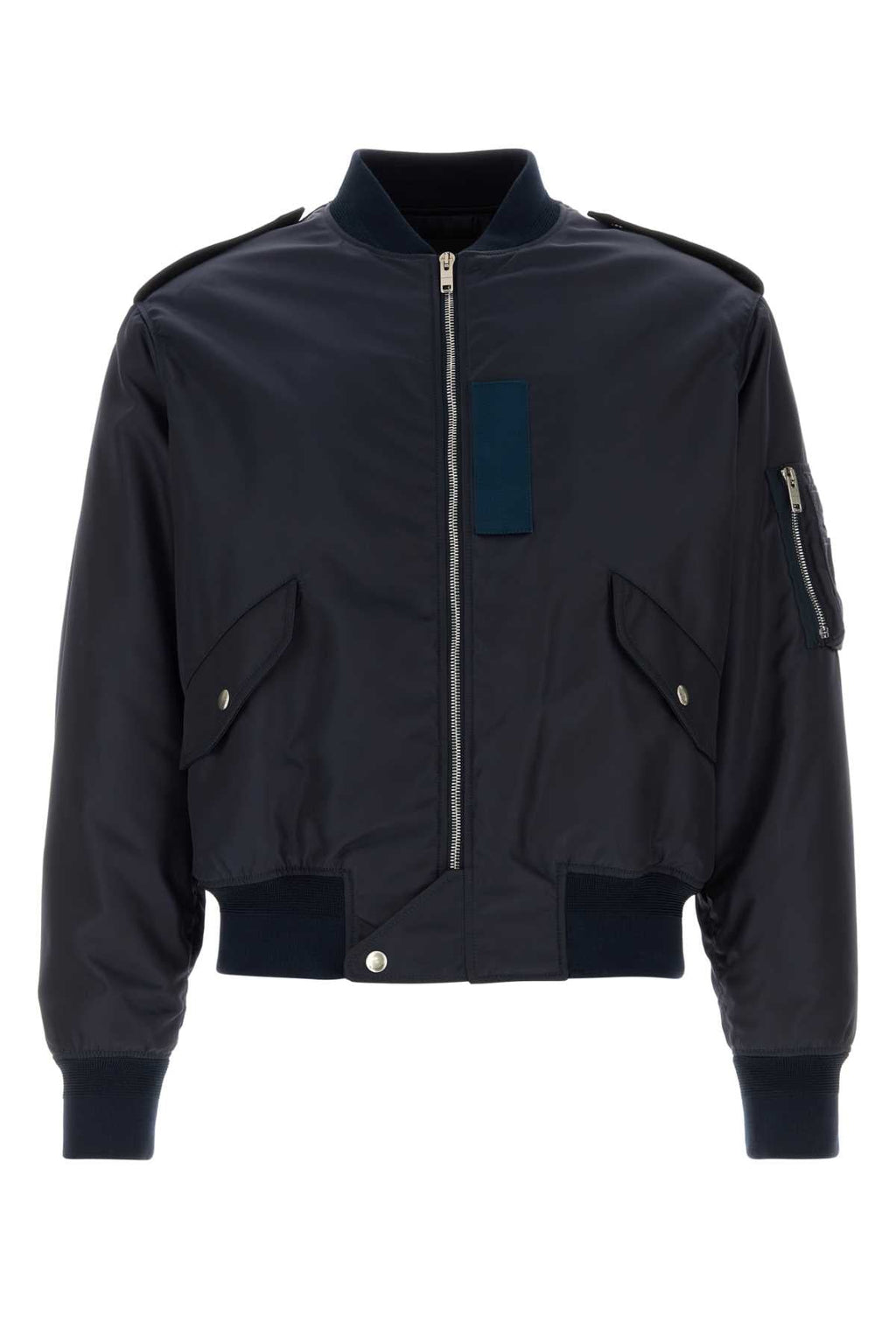 Givenchy Men's Navy Blue Nylon Bomber Jacket zip front coat