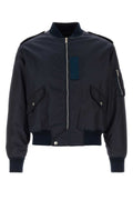 Givenchy Men's Navy Blue Nylon Bomber Jacket zip front coat