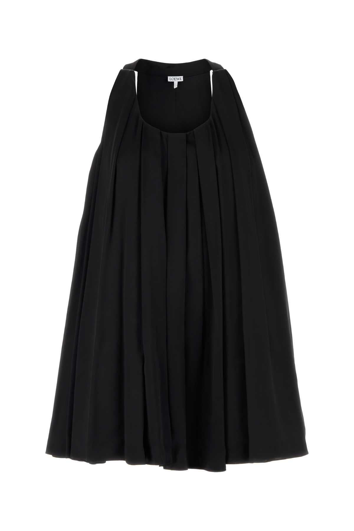 Loewe ladies Black Satin Mini Dress lined