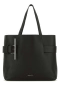 Alexander Mcqueen ladies Black Leather T-Bar Shopping Bag handbag