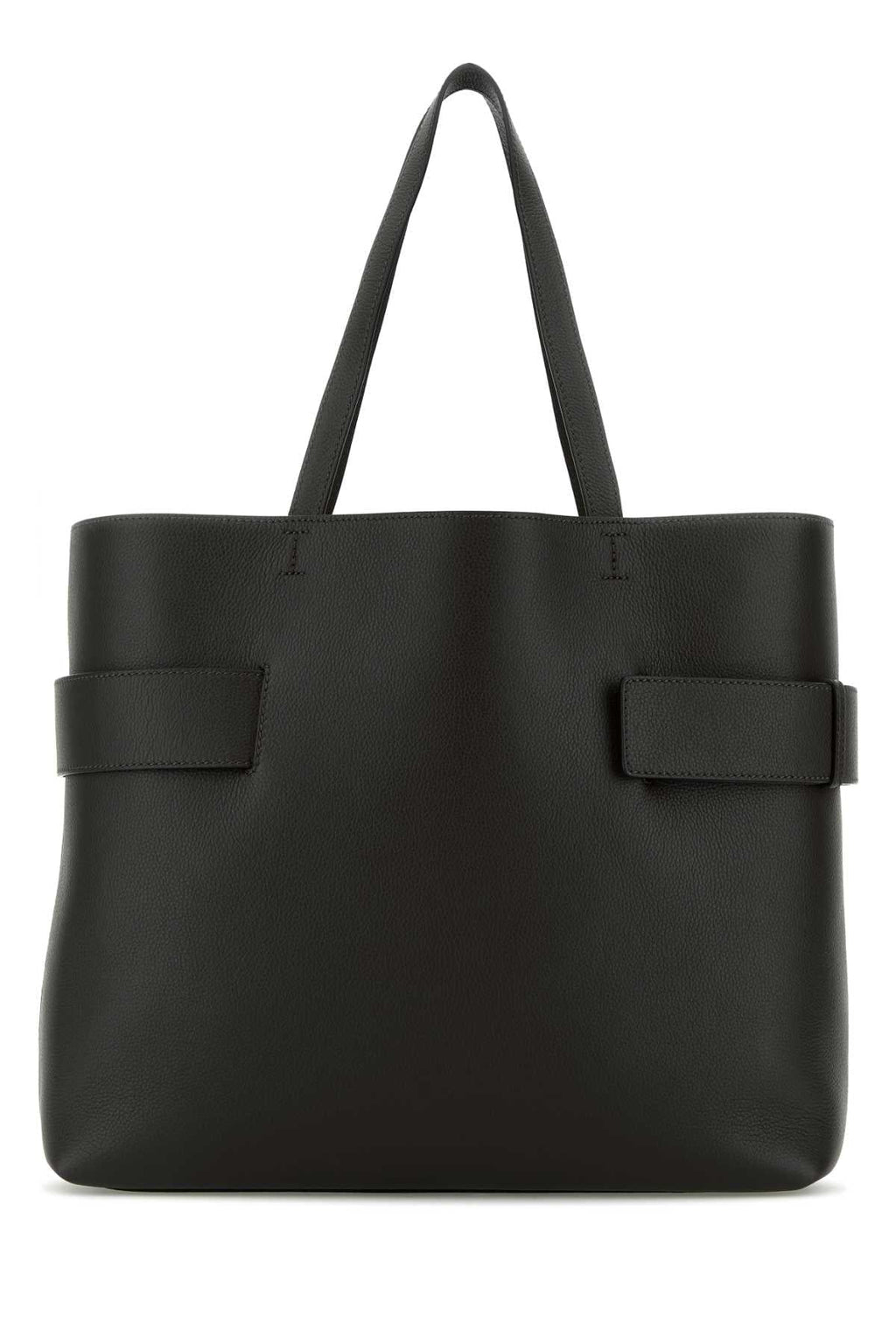 Alexander Mcqueen ladies Black Leather T-Bar Shopping Bag handbag