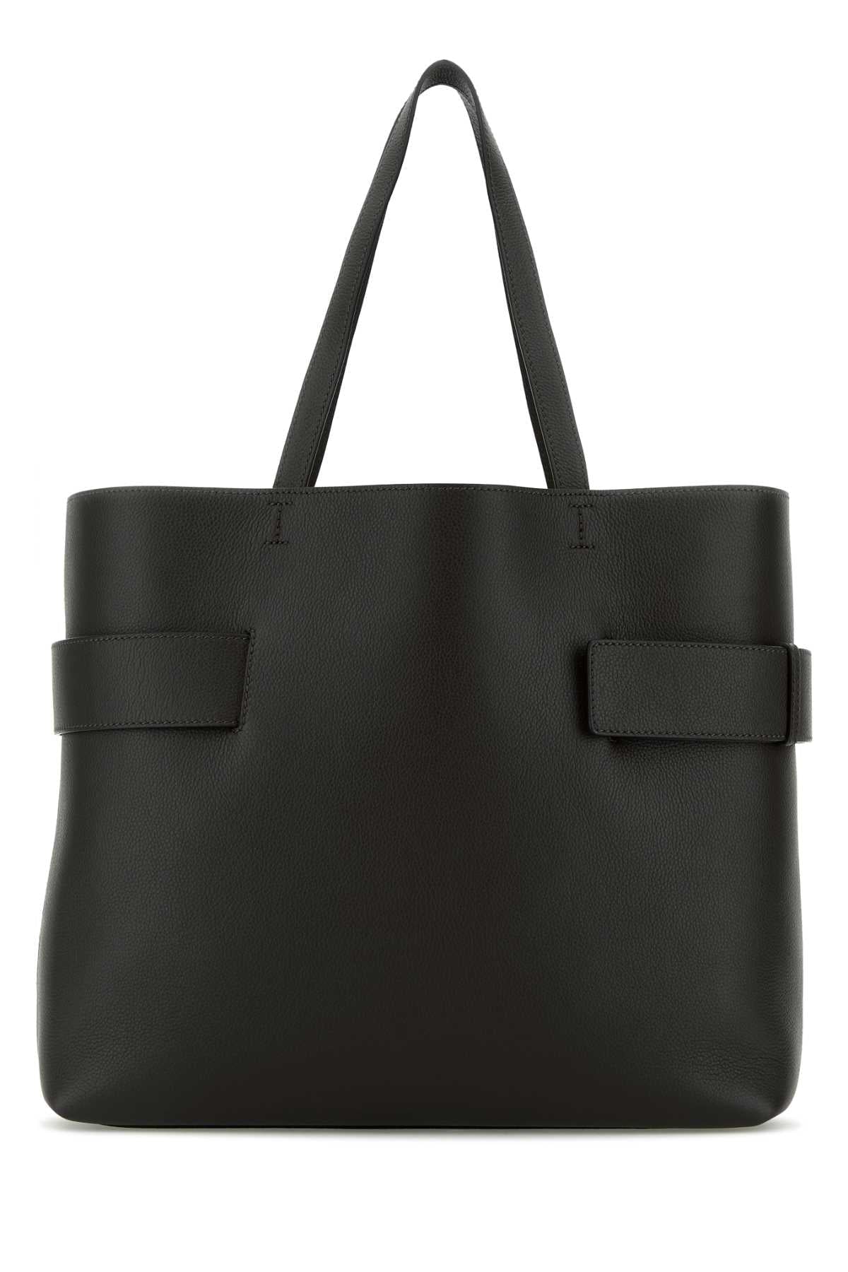 Alexander Mcqueen ladies Black Leather T-Bar Shopping Bag handbag