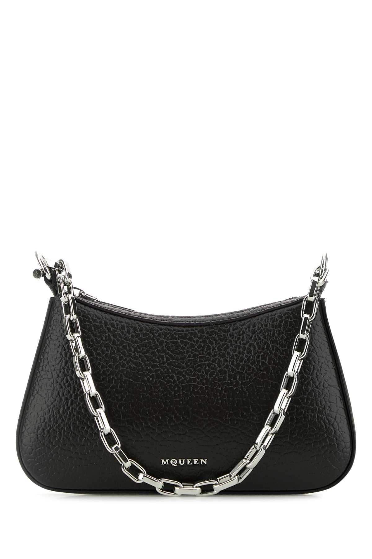 Alexander Mcqueen ladies Black Leather Mini T-Bar Handbag purse lambskin