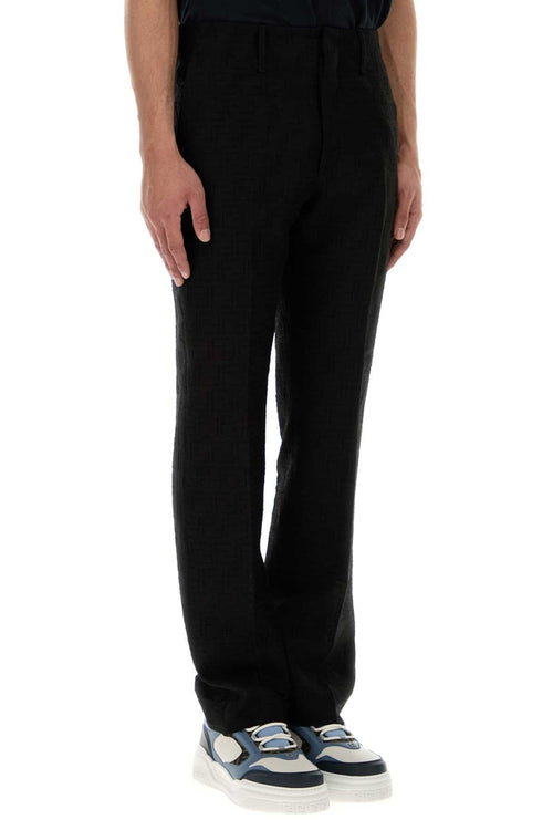 Fendi Men's Black Linen Blend Pants Slacks Trousers