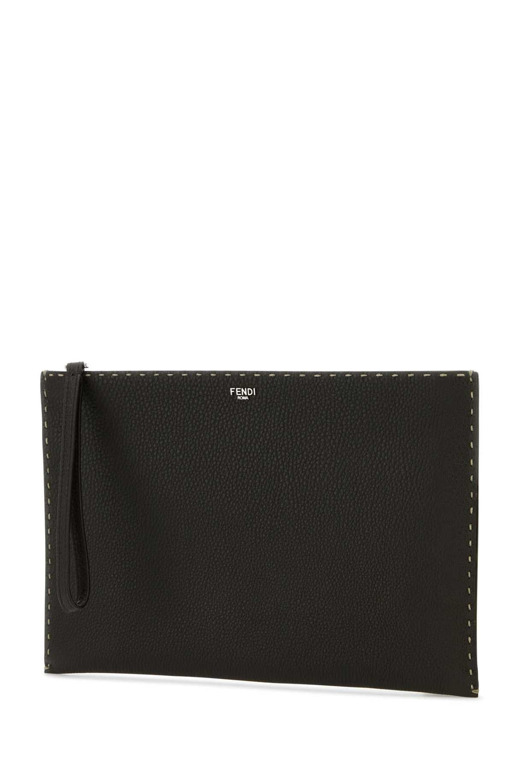 Fendi Men's Dark Brown Leather Clutch unisex bag travel