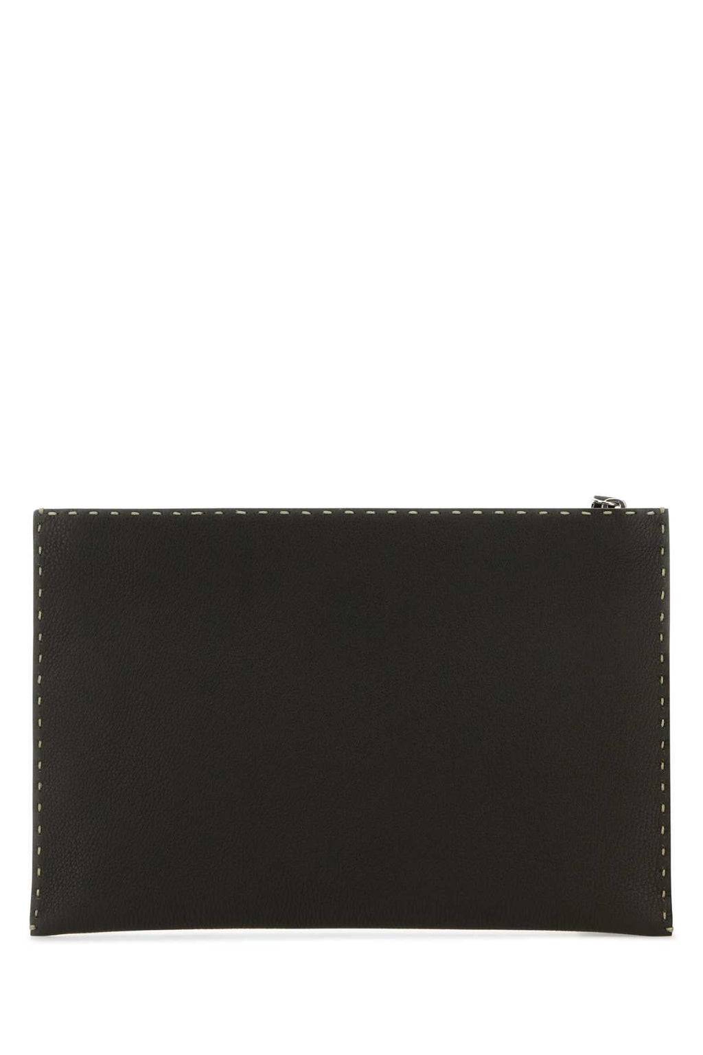 Fendi Men's Dark Brown Leather Clutch unisex bag travel