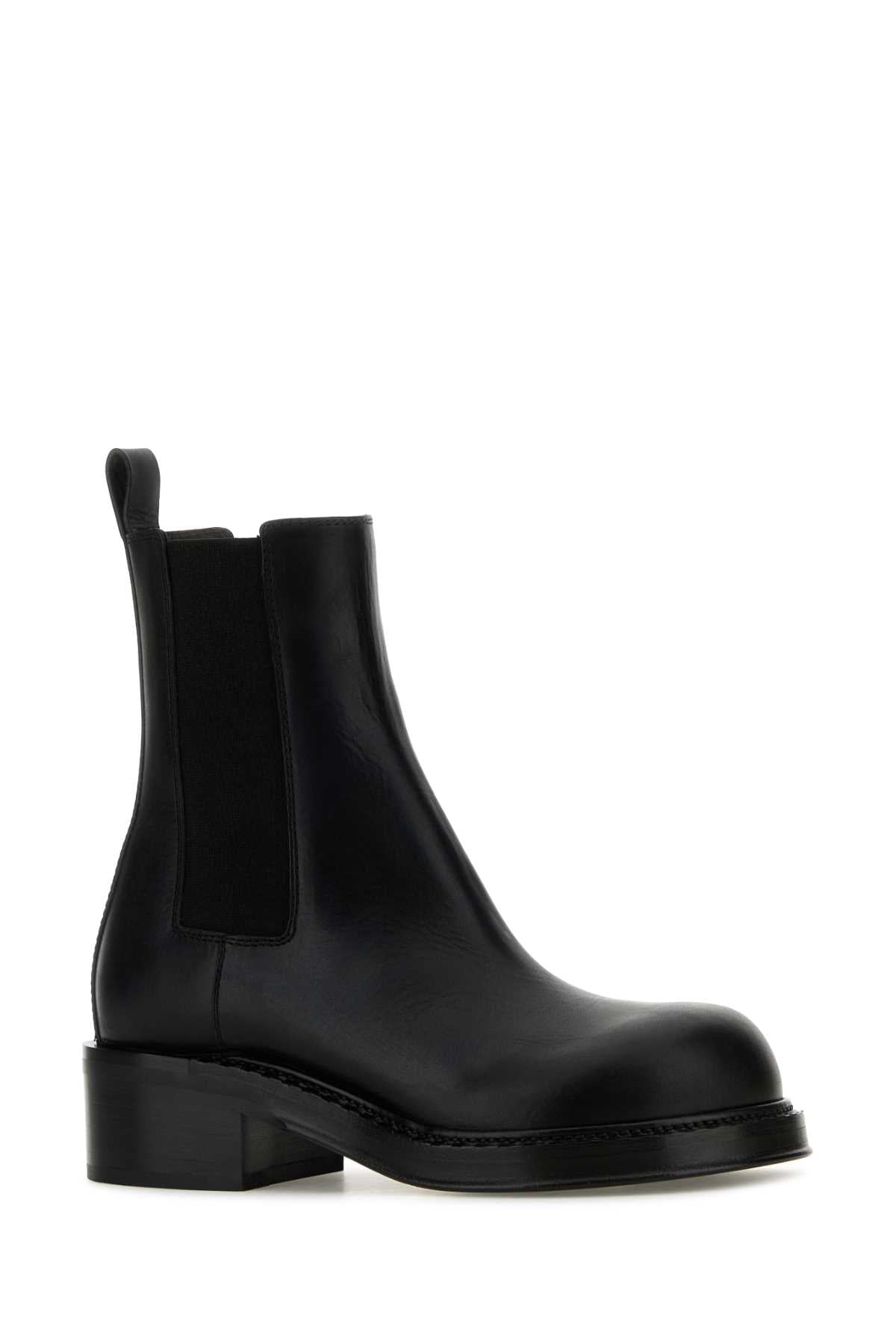 Bottega Veneta ladies Black Leather Cliff Ankle Boots