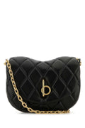 Burberry ladies Black Leather Rocking Horse Shoulder Bag purse handbag