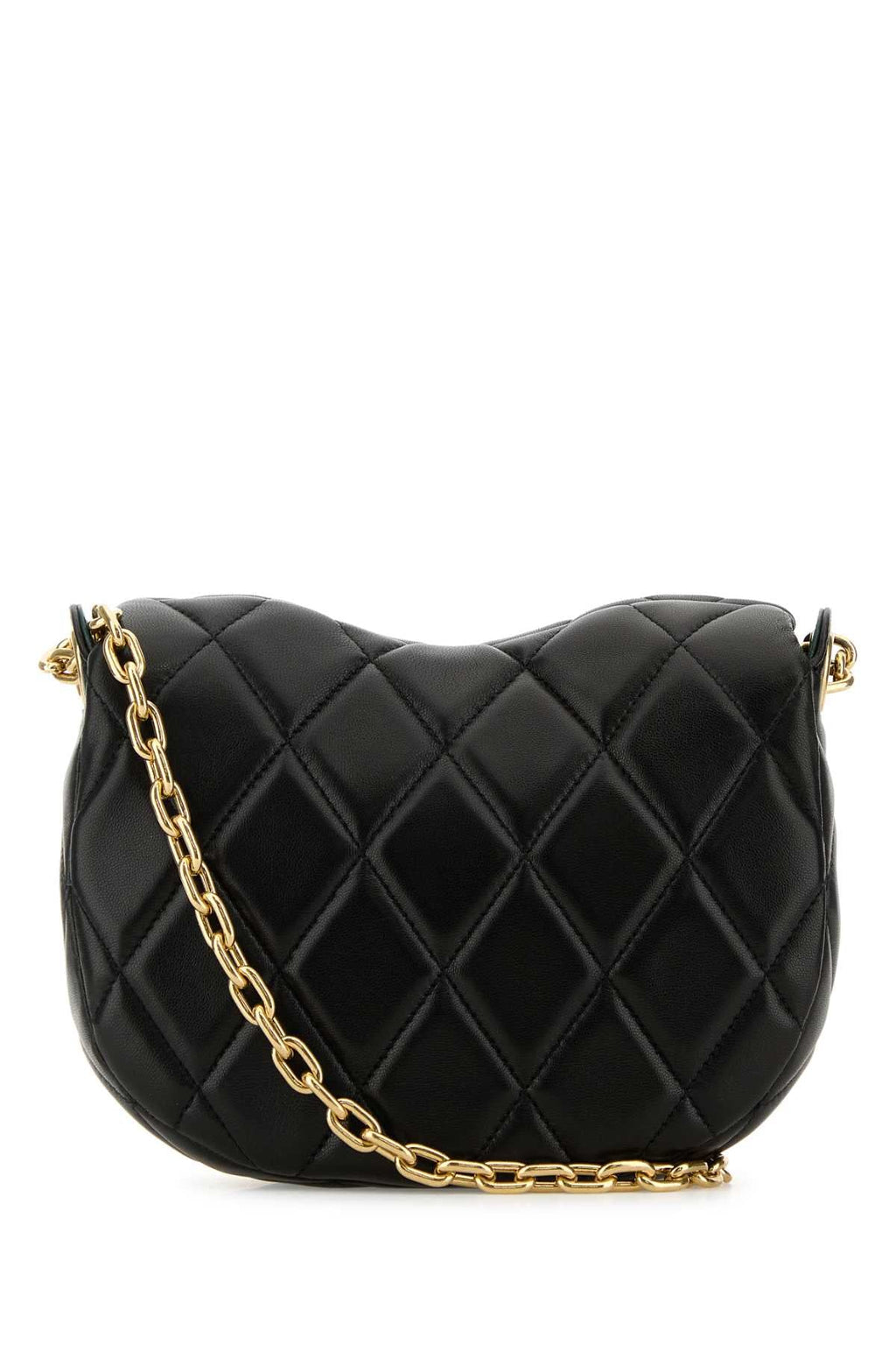 Burberry ladies Black Leather Rocking Horse Shoulder Bag purse handbag