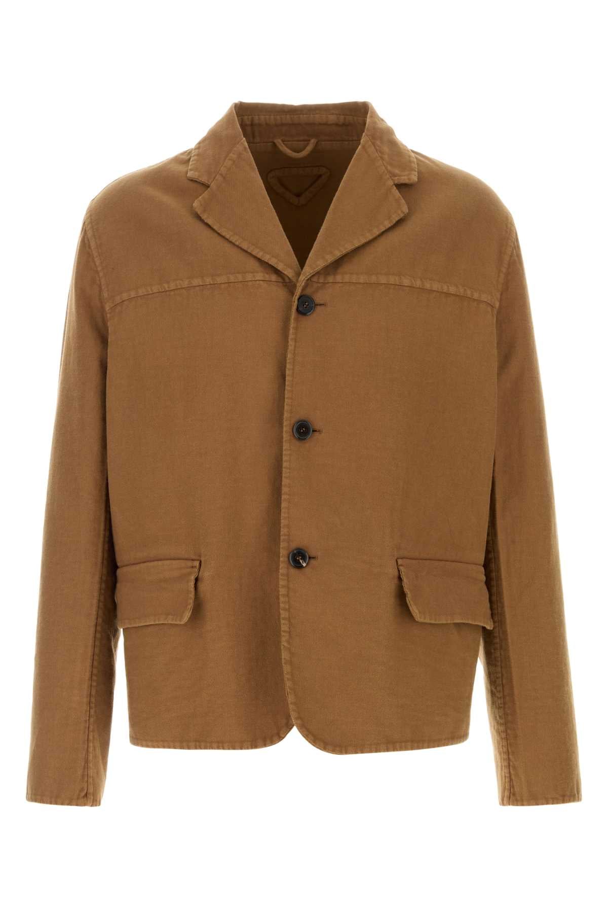 Prada Men's Biscuit Cotton Blazer jacket casual