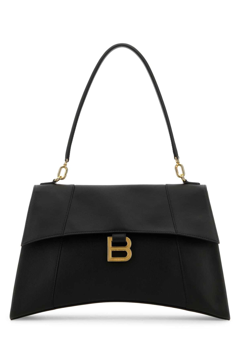 Balenciaga ladies Black Leather Hourglass Shoulder Bag Purse Handbag