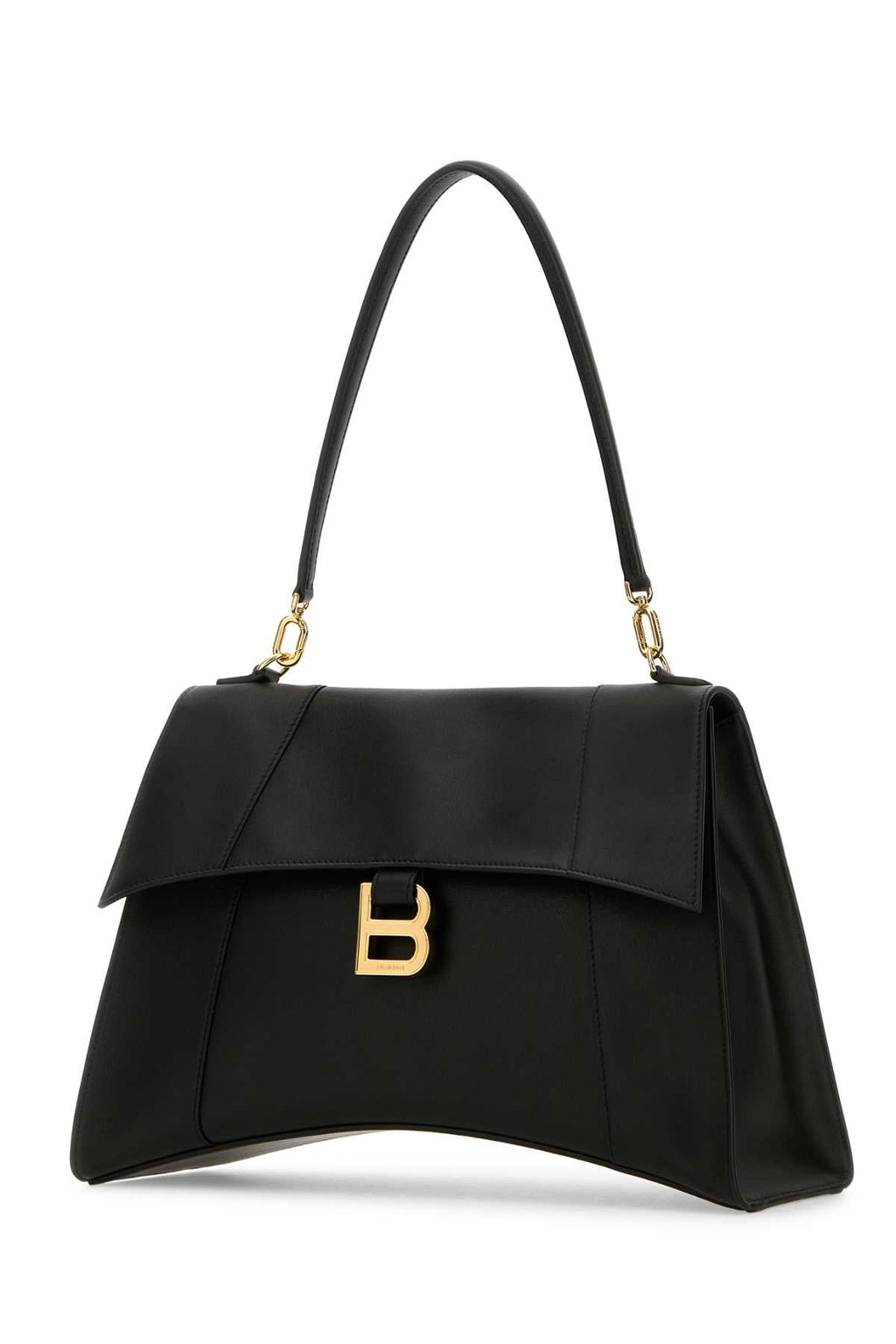 Balenciaga ladies Black Leather Hourglass Shoulder Bag Purse Handbag