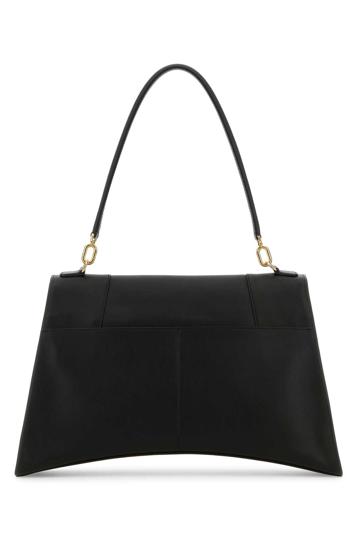 Balenciaga ladies Black Leather Hourglass Shoulder Bag Purse Handbag