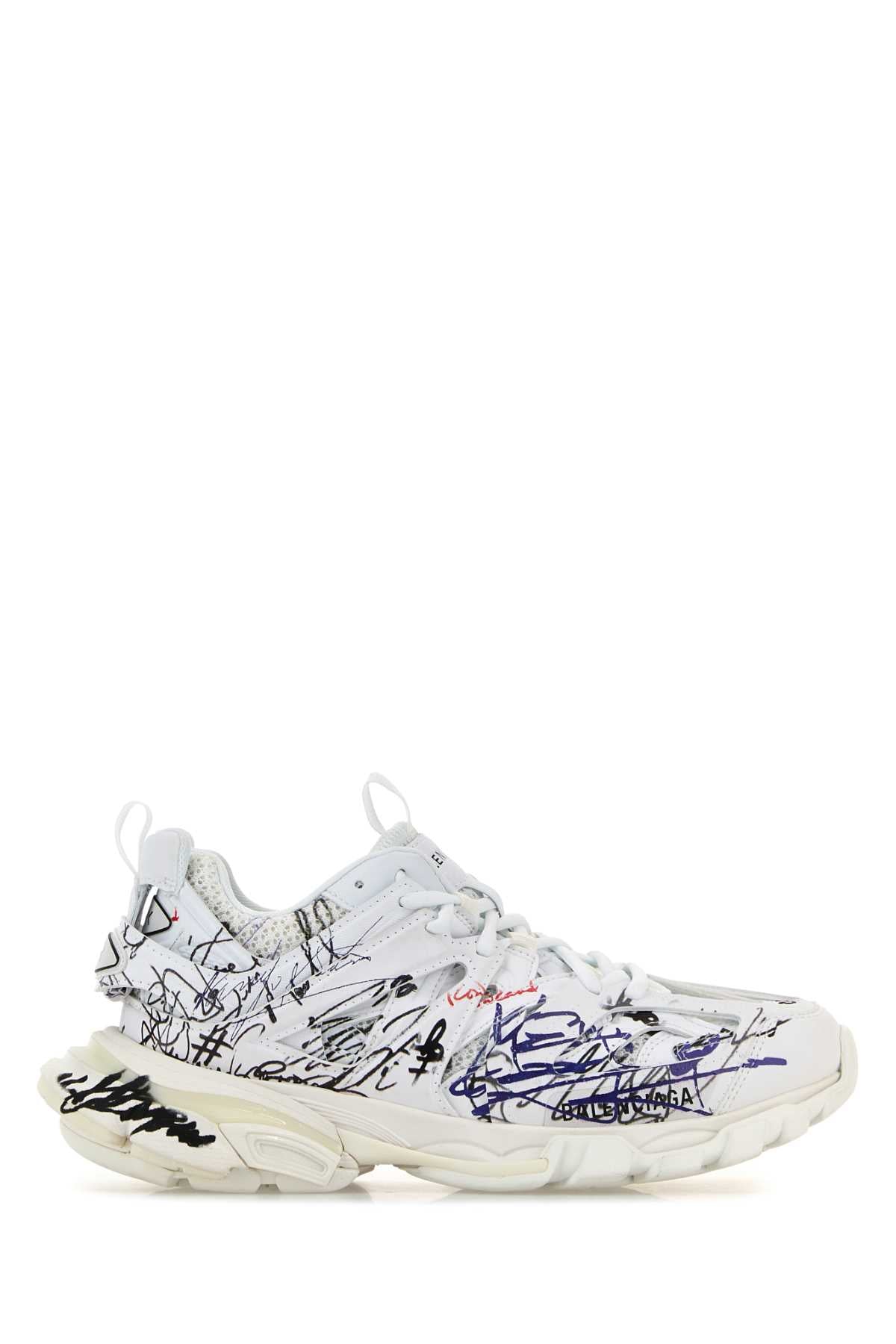 Balenciaga ladies White Mesh And Rubber Track Sneakers autograph