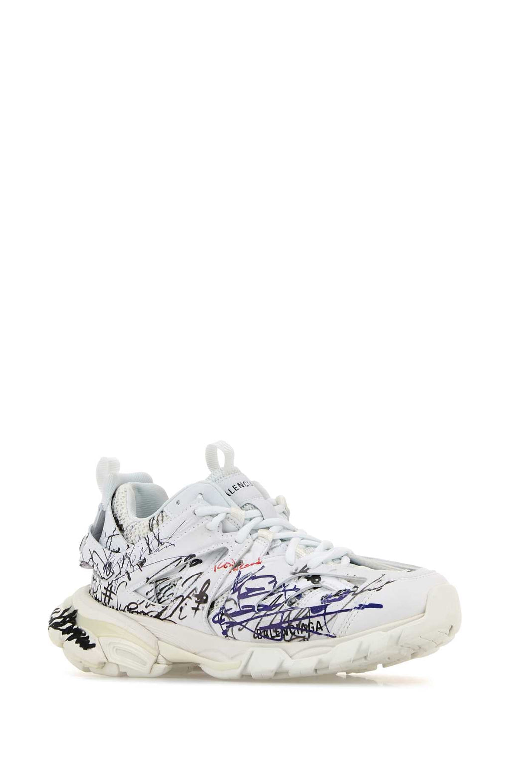Balenciaga ladies White Mesh And Rubber Track Sneakers autograph