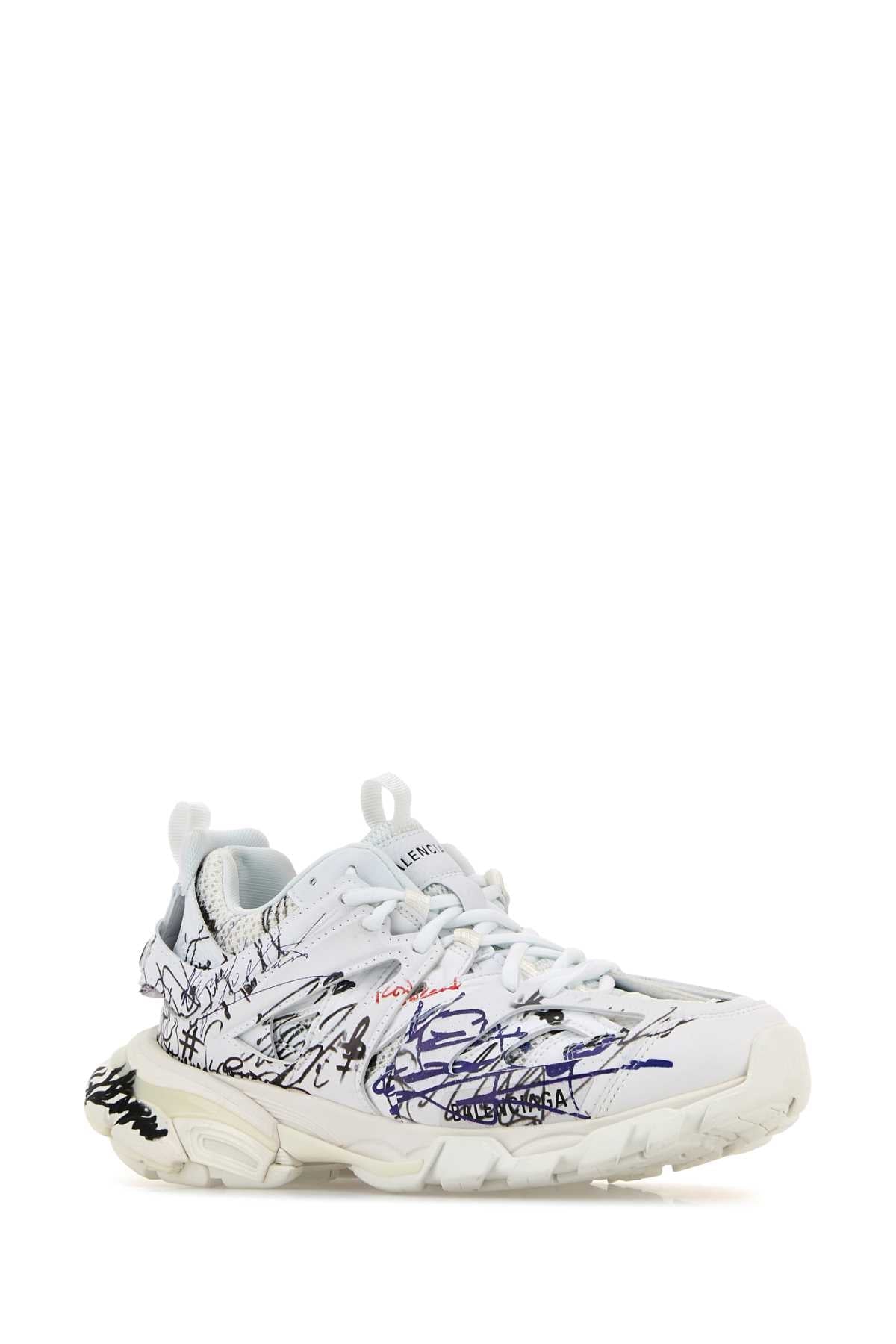 Balenciaga ladies White Mesh And Rubber Track Sneakers autograph