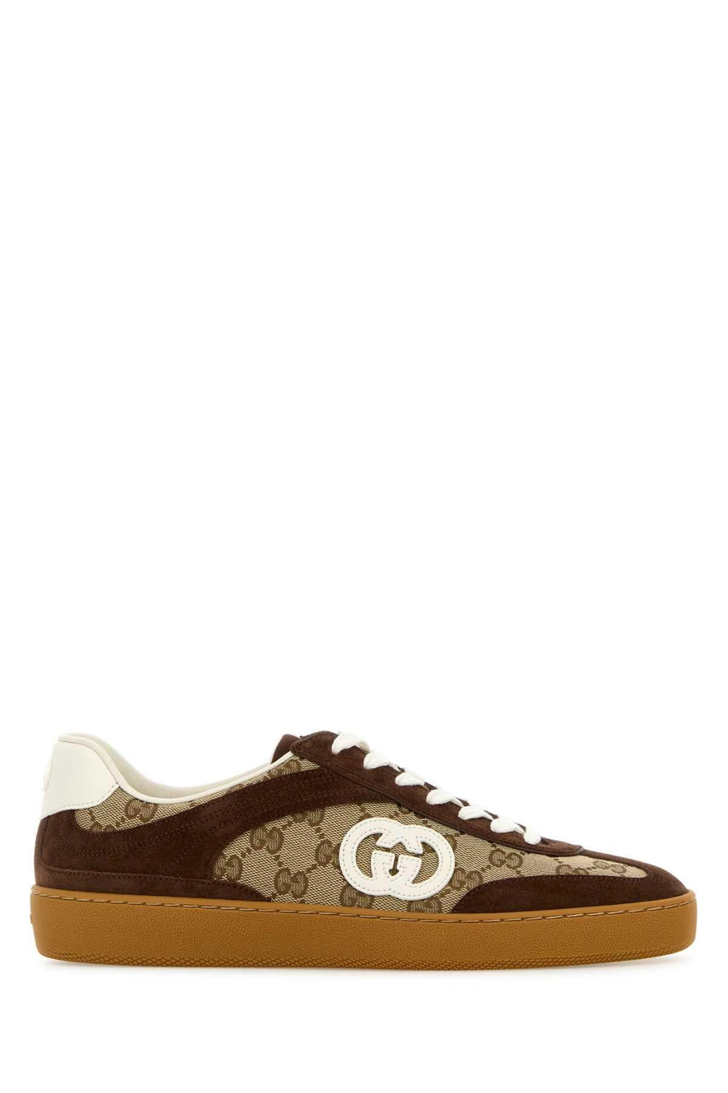 Gucci Men's GG Fabric And Suede Sneakers Shoes lace-up oxfords